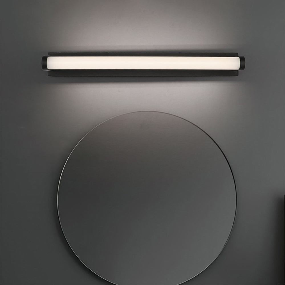 Lidimes Minimalist Linear Cylindrical Metal/ Wall Lamp, Black, Bathroom