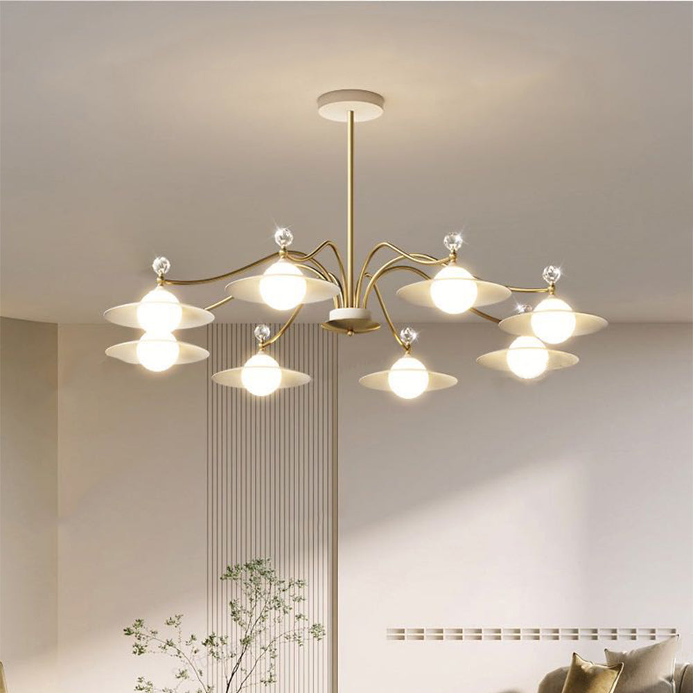 Jelidur Blown Gold Chandelier, 6/8 Heads