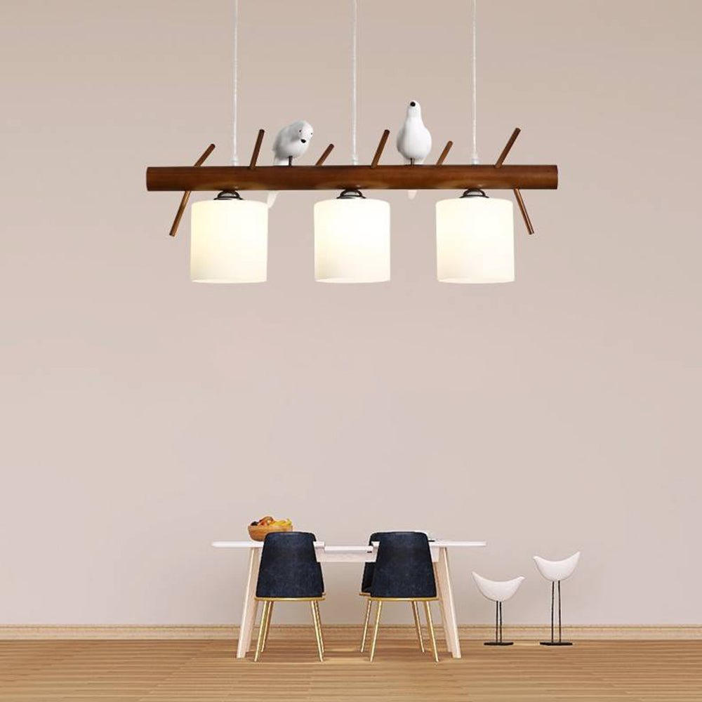 Ronevim Bird Pendant Light Wood, 2/3 Heads