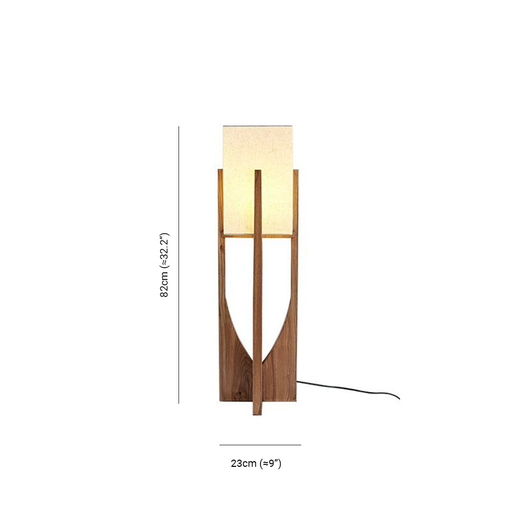 Devonas Natural Rectangular Wood/Fabric Floor Lamp