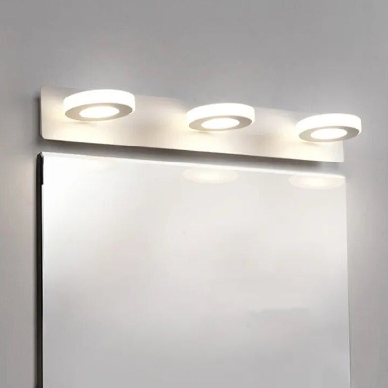 Woliket Minimalist Round Metal Wall Lamp, White, Bathroom