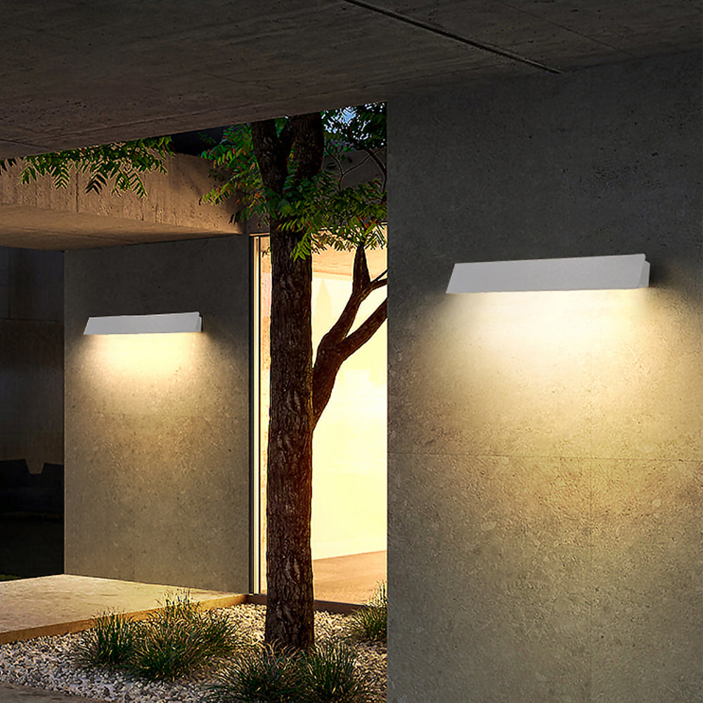 Mubetas Industrial Linear Metal Outdoor Wall Lamp, Black/White