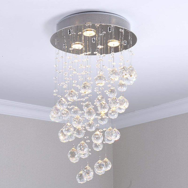 Todisuro Long Flush Mount Ceiling Light Metal Glass Living Room