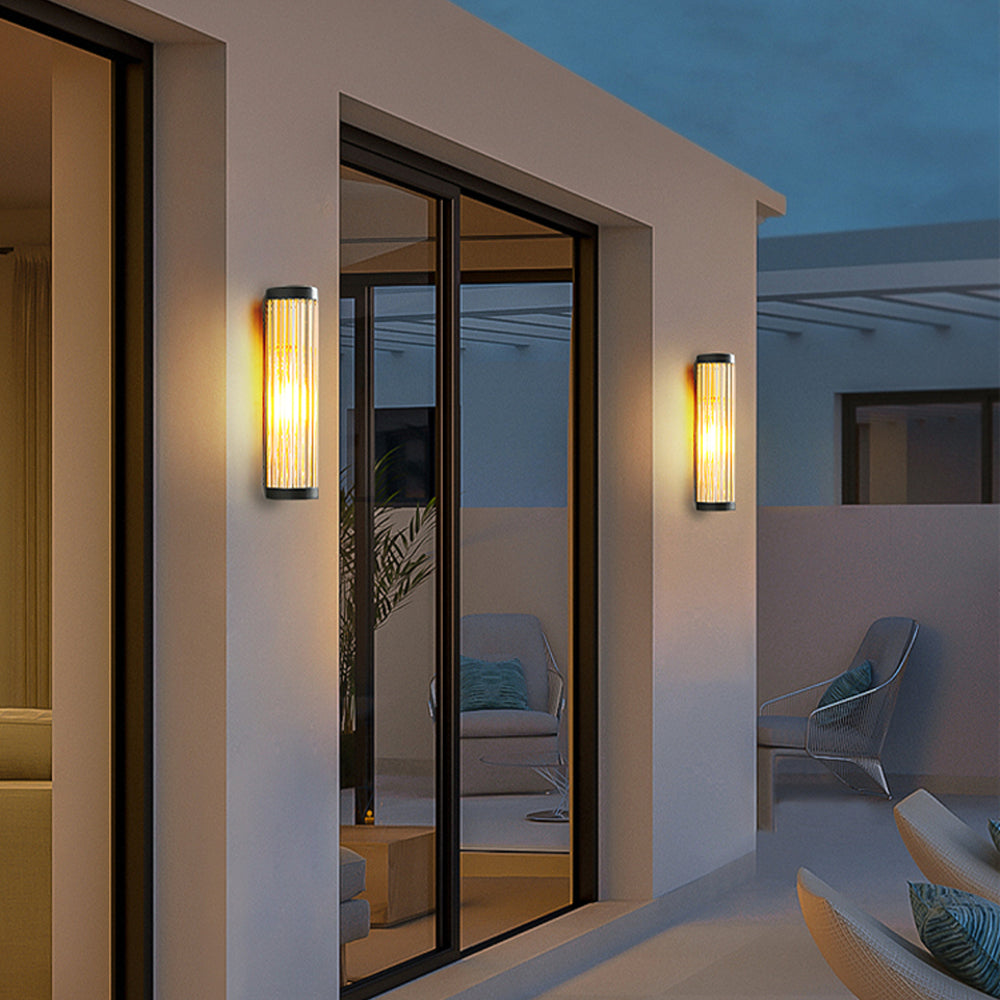 Seluno Wall Lamp Modern Semi-Cylindrical Outdoor Black-Relic Pieces