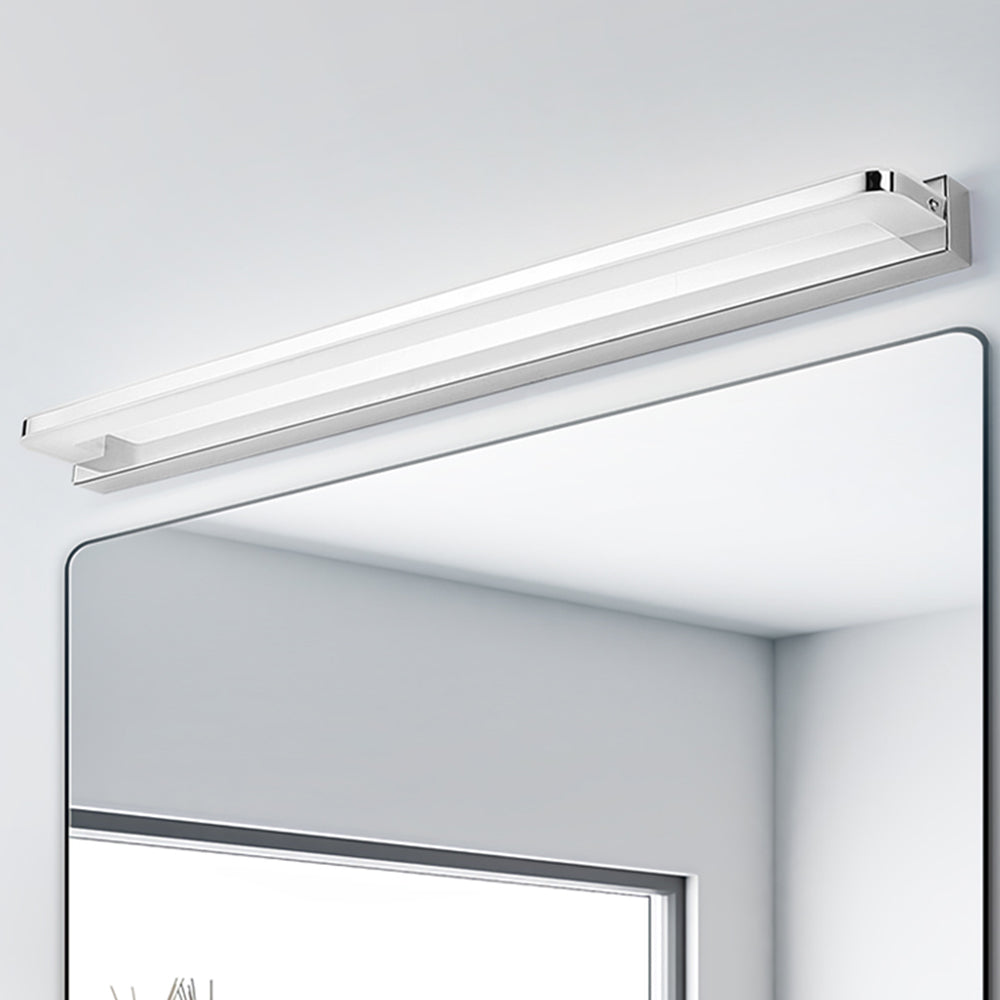 Vutemid Nordic Linear Metal Mirror Front Wall Lamp, Chrome/Black