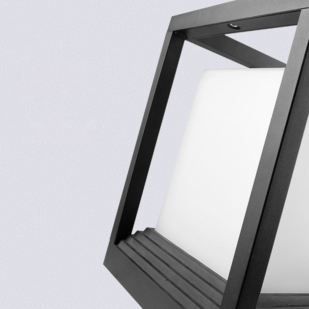 Kelaban Modern Rectangular Metal Outdoor Lamps, Black