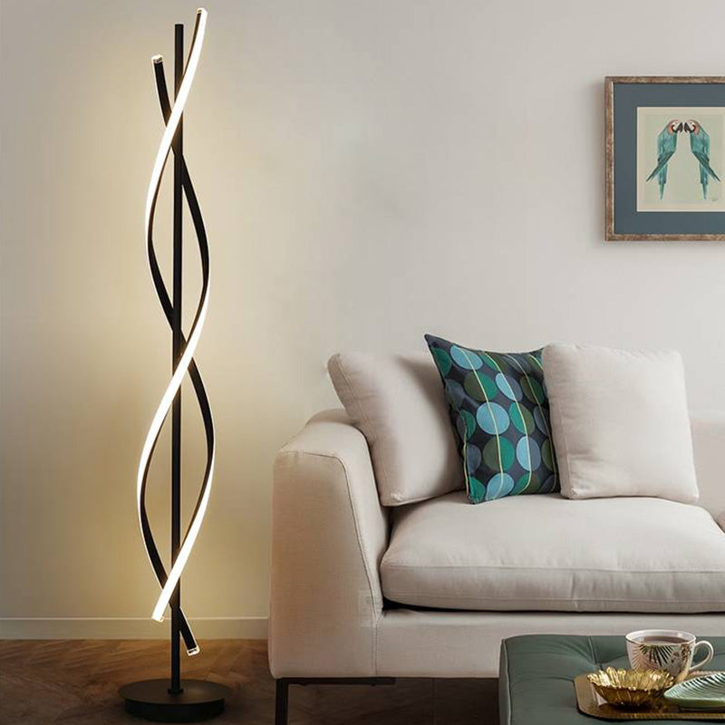 Pakaret Postmodern Linear Floor Lamp, Black/White