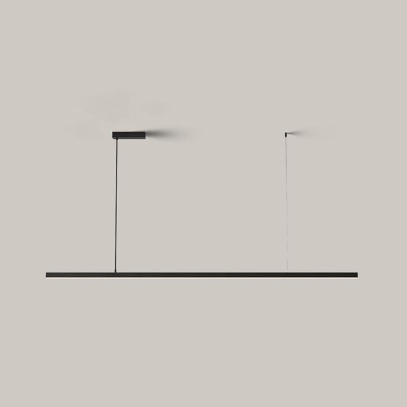 Jeketas Minimalist Linear Metal Pendant Light, White/Black
