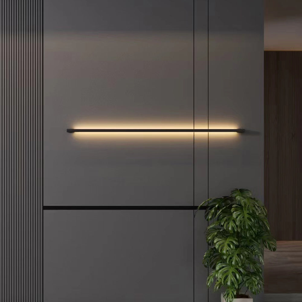 Evoa Modern Slim Linear Black LED Wall Lamp-Relic Pieces