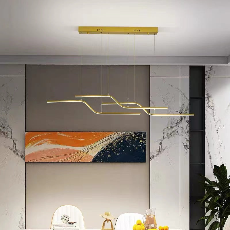Rimamin Minimalist Geometric Metal 3 Light Pendant Light, Dining Room