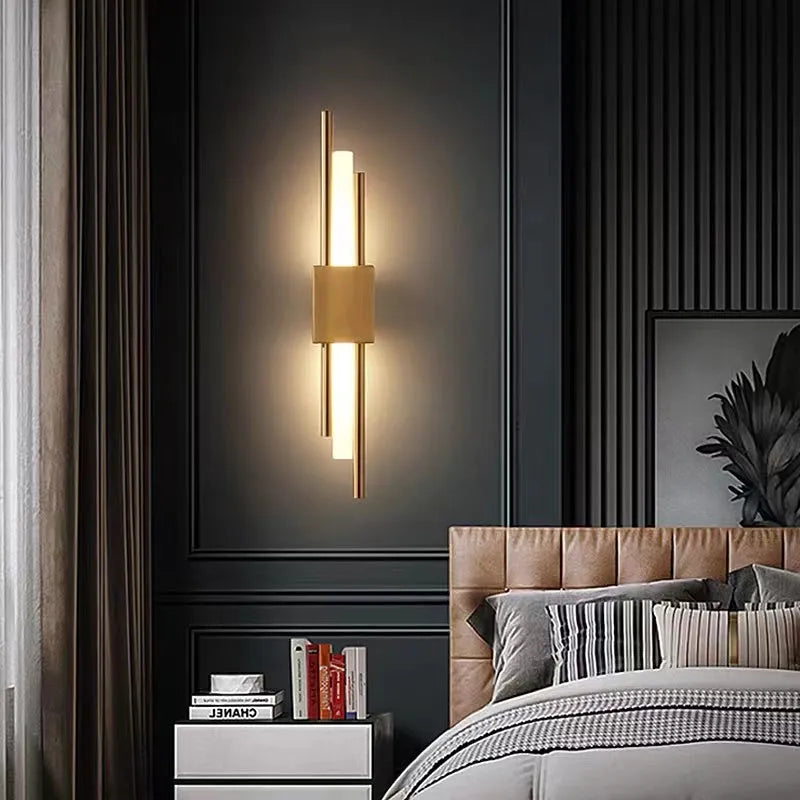 Zebigen Modern Metal/Marble LED Wall Lamp
