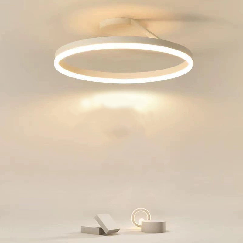 Solinor Modern Circle Flush Mount Ceiling Light, Black & White-Relic Pieces