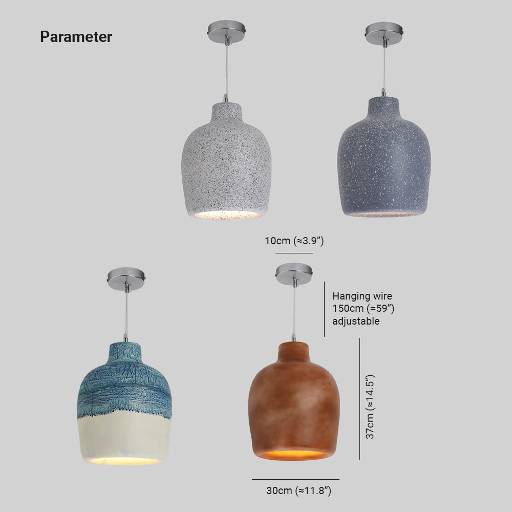 Rovosid Wabi Sabi Jar Shaped Resin Pendant Light, 4 Color