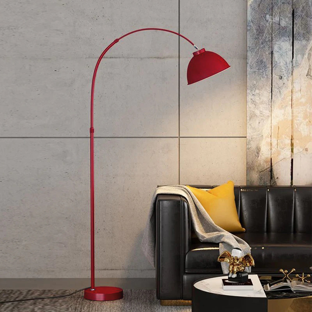 Ziruret Modern Arc Metal Floor Lamp, Black/Red/Yellow