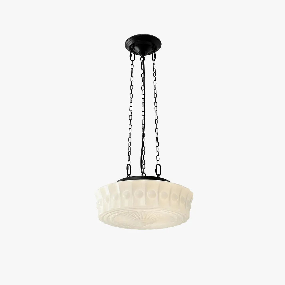 Rumagus Vintage French Country Dome Pendant Light, White/Beige