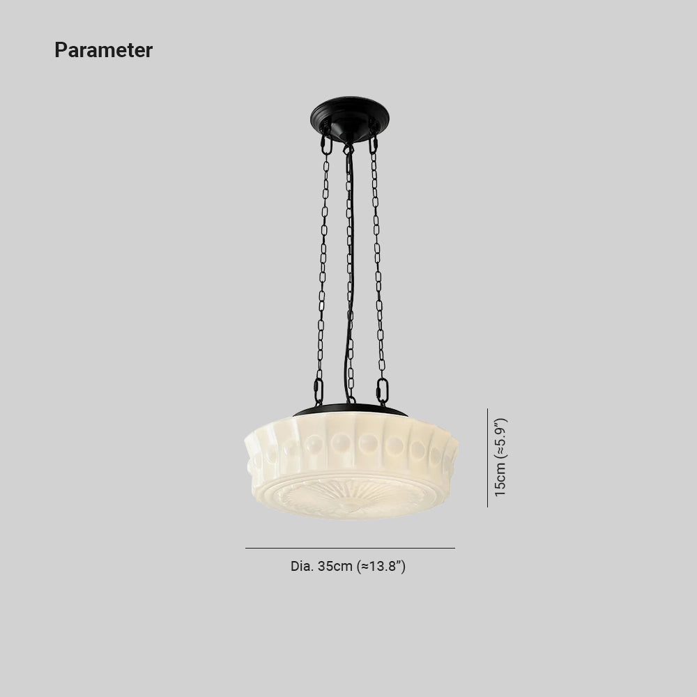 Rumagus Vintage French Country Dome Pendant Light, White/Beige