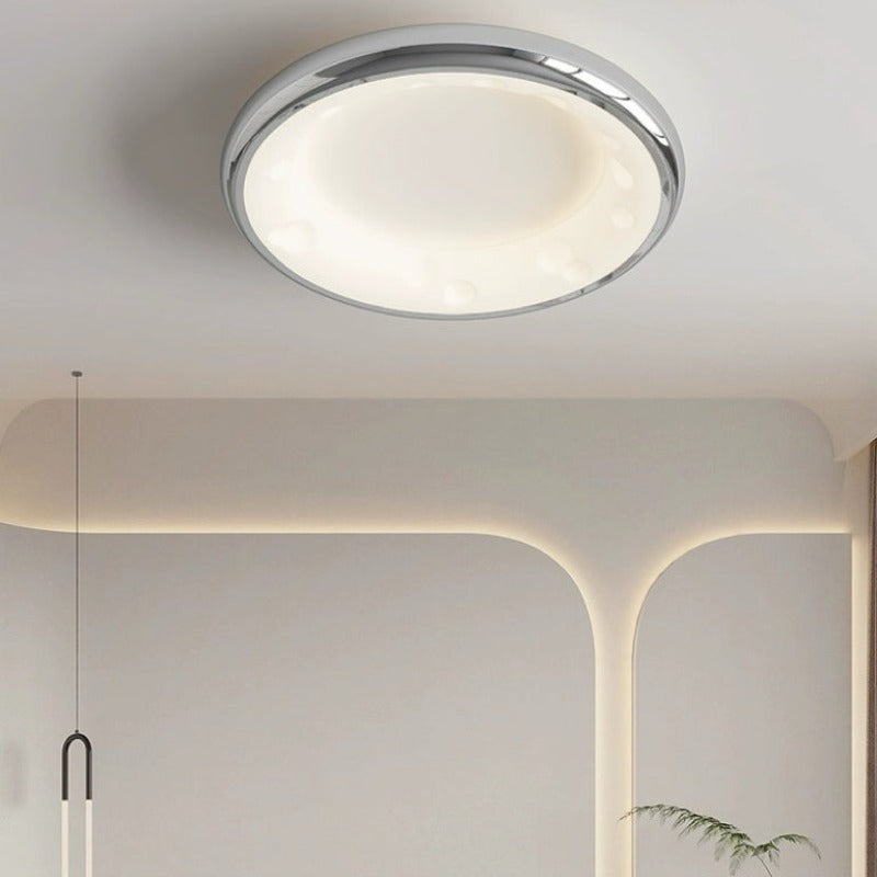 Sadudak Modern LED Flush Mount Ceiling Light Metal White Bedroom