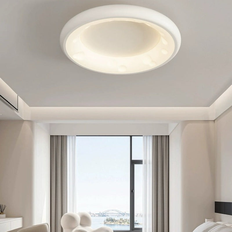 Sadudak Modern LED Flush Mount Ceiling Light Metal White Bedroom