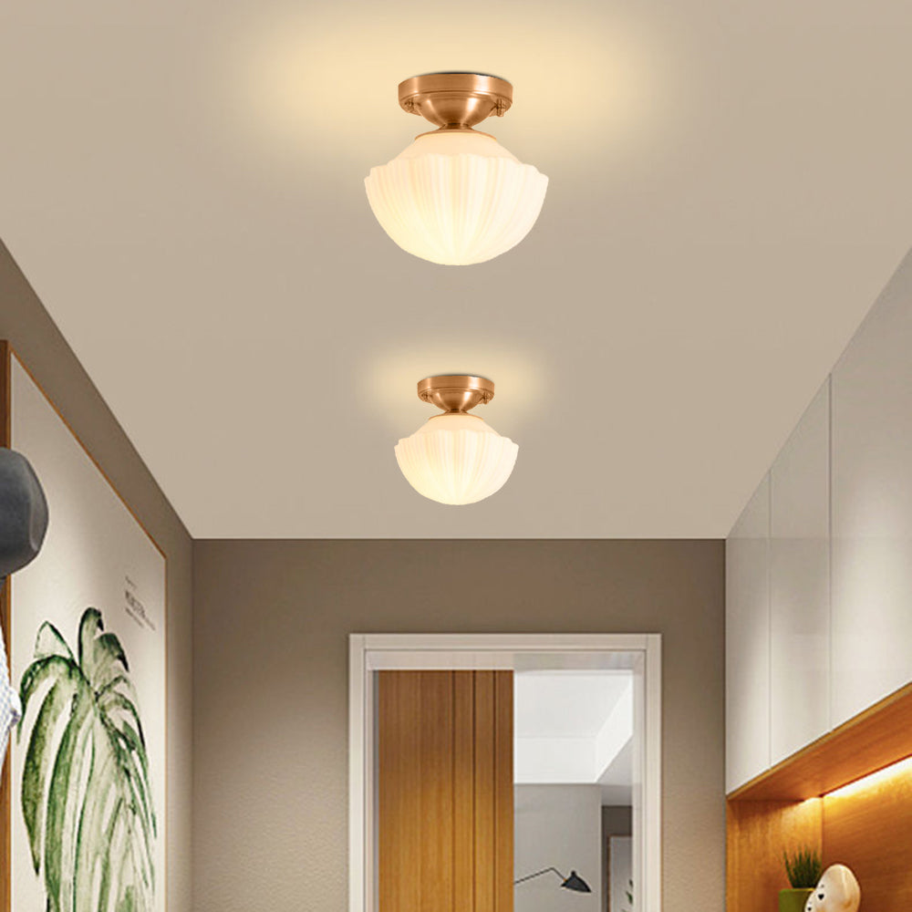 Ciborosu Retro Metal Flush Mount Ceiling Light Brass