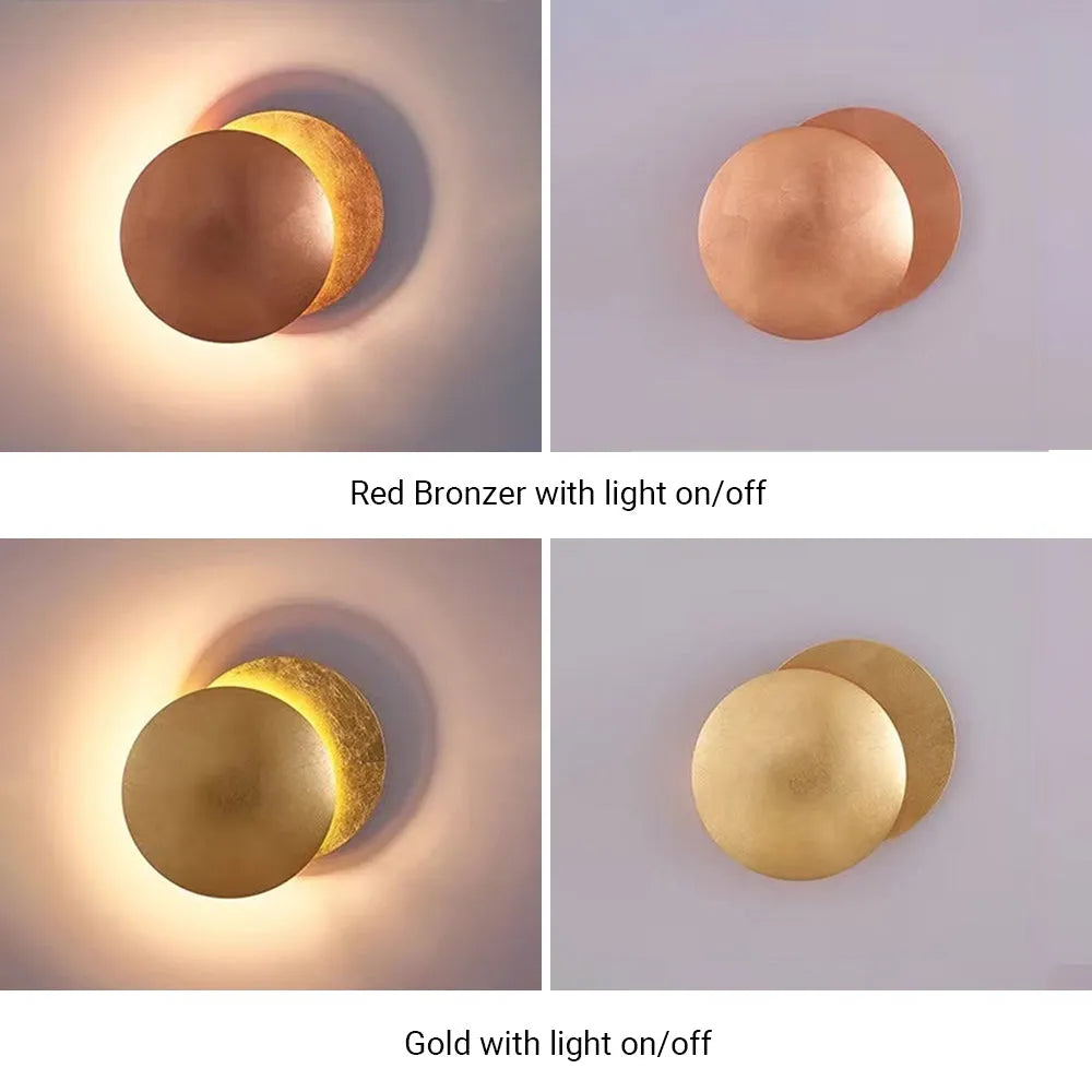 Gutekal Modern Minimalist Round Moon Eclipse Wall Lamp