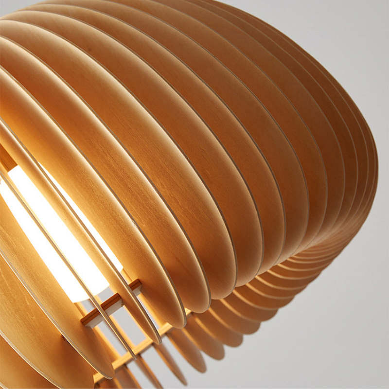 Lusebit Pumpkin Pendant Light, Wood