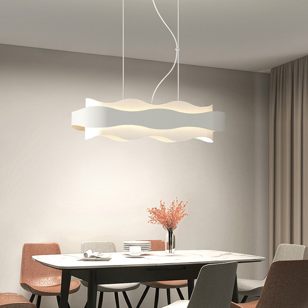 Gadedol Art Deco Flower Shape Pendant Light, White