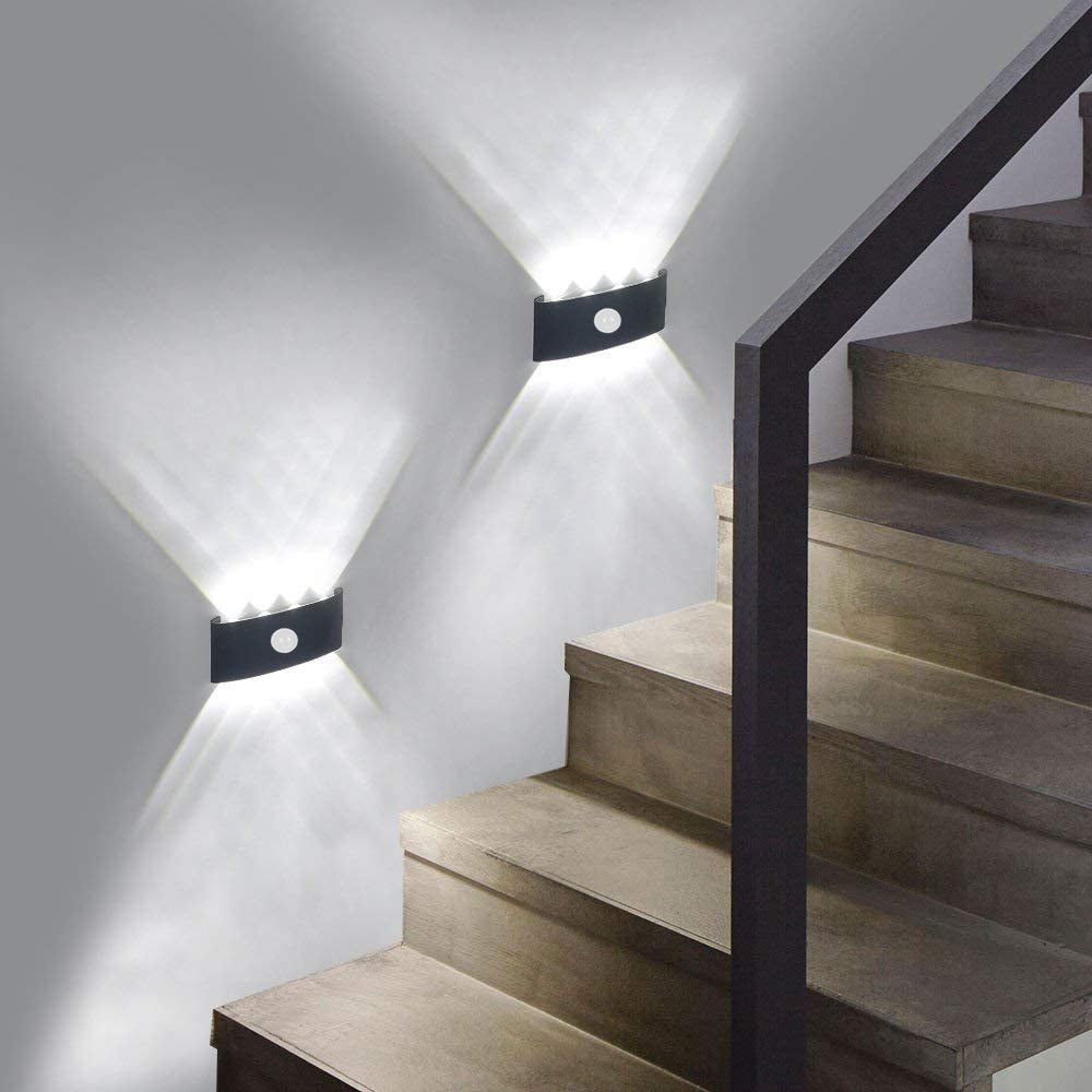 Pikitur Modern Simple Metal/ Fixtures Up And Down LED Light Wall Lamp, Black/White