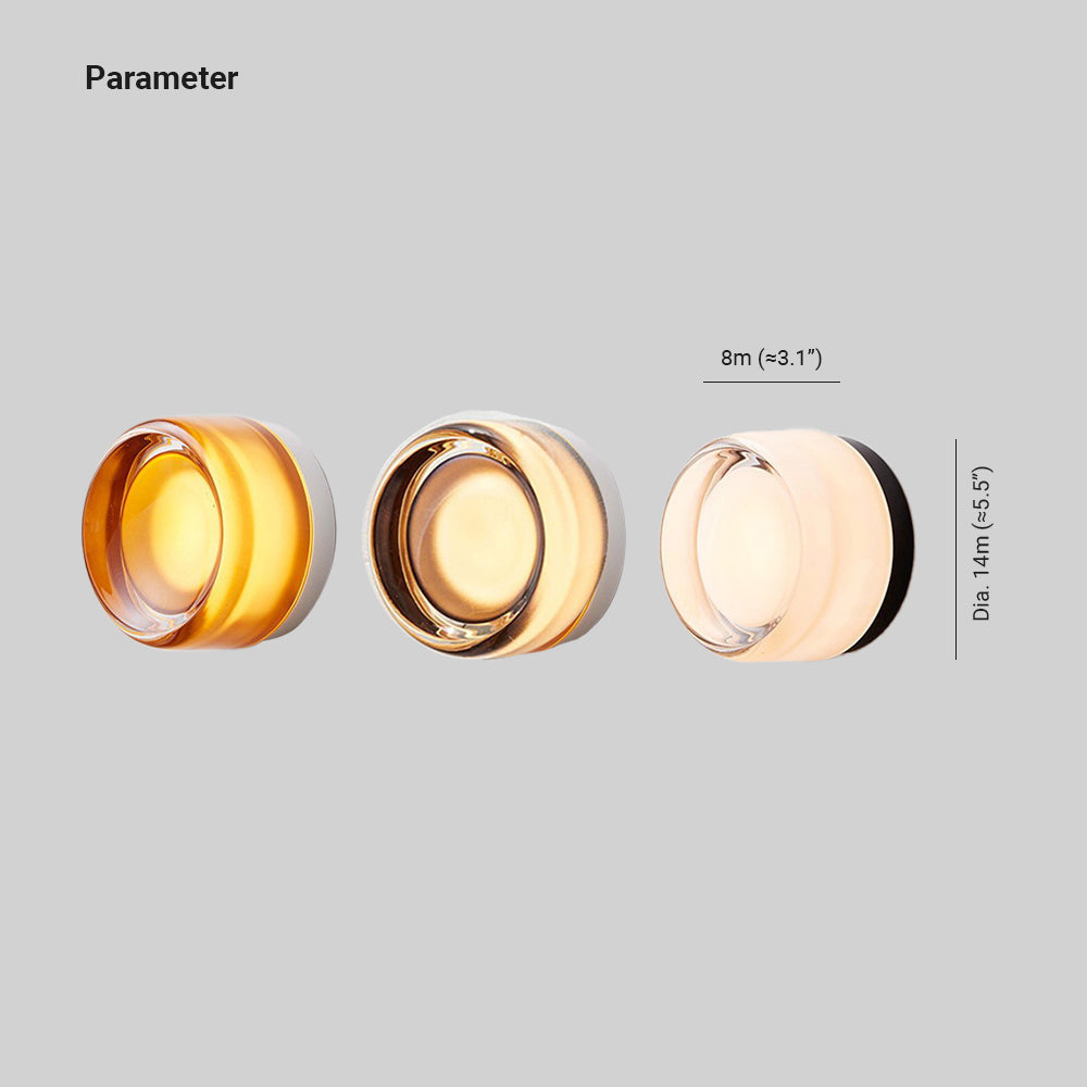 Milotud Modern Mini Drum Metal/ Outdoor Wall Lamp, Transparent