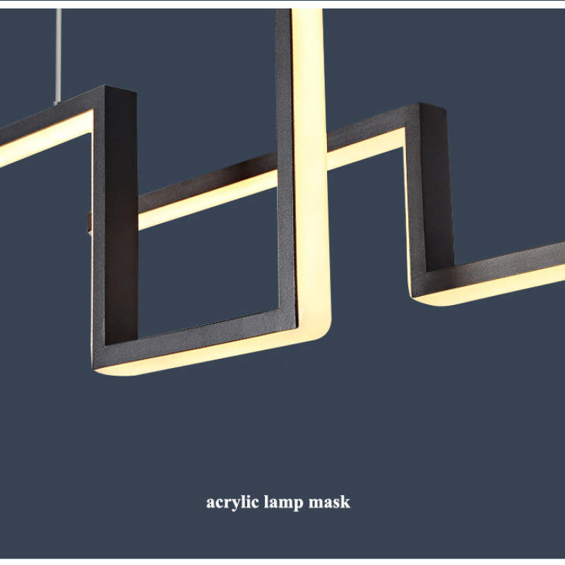 Rogegon Designer Linear Metal Pendant Light, Black/Gold