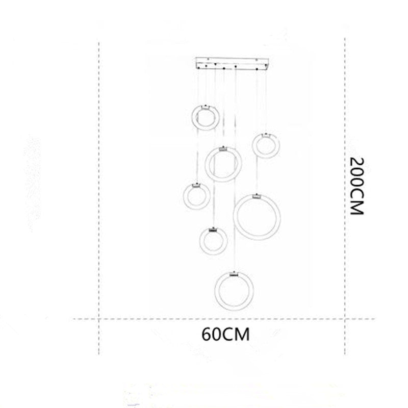 Kapulir Minimalist Staircase Ring Metal Pendant Light