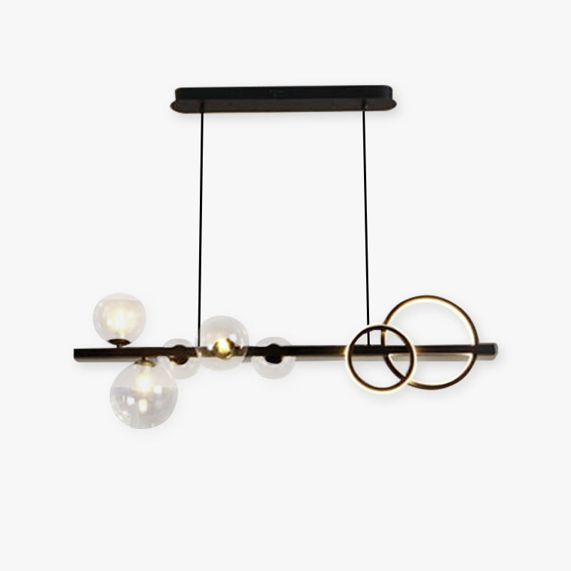 Nisupon Pendant Light Bubble Circle Modern Black/Gold, Bedroom