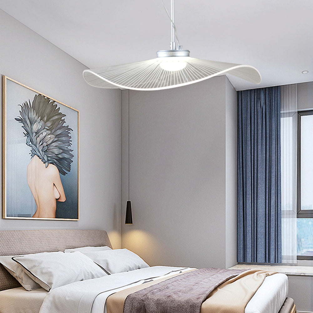 Wibilan Designer Lotus Leaf Shaped Metal Pendant Light,White