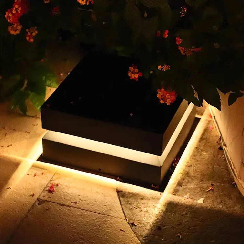 Corvex Outdoor Lamp Modern Concave Black Solar-Relic Pieces