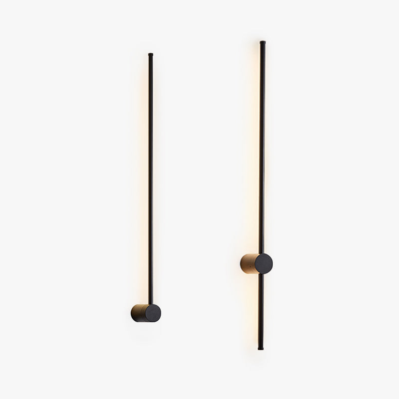 Ravel Minimalist Rotatable Linear Indoor Wall Lamp, Black-Relic Pieces