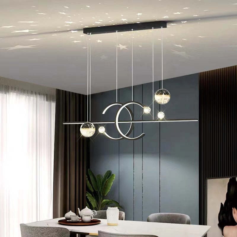 Tosidel Pendant Light Double-C, Gold/Black Starry-sky
