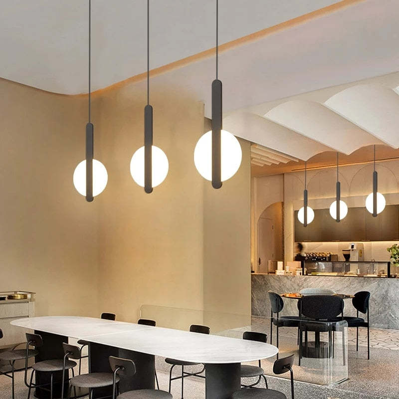 Kori Modern LED Pendant Light Black/White Living Room-Relic Pieces