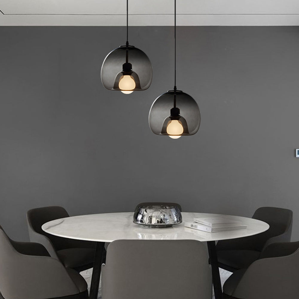 Norvia Pendant Light Globe Glass Amber/Smoky Grey-Relic Pieces