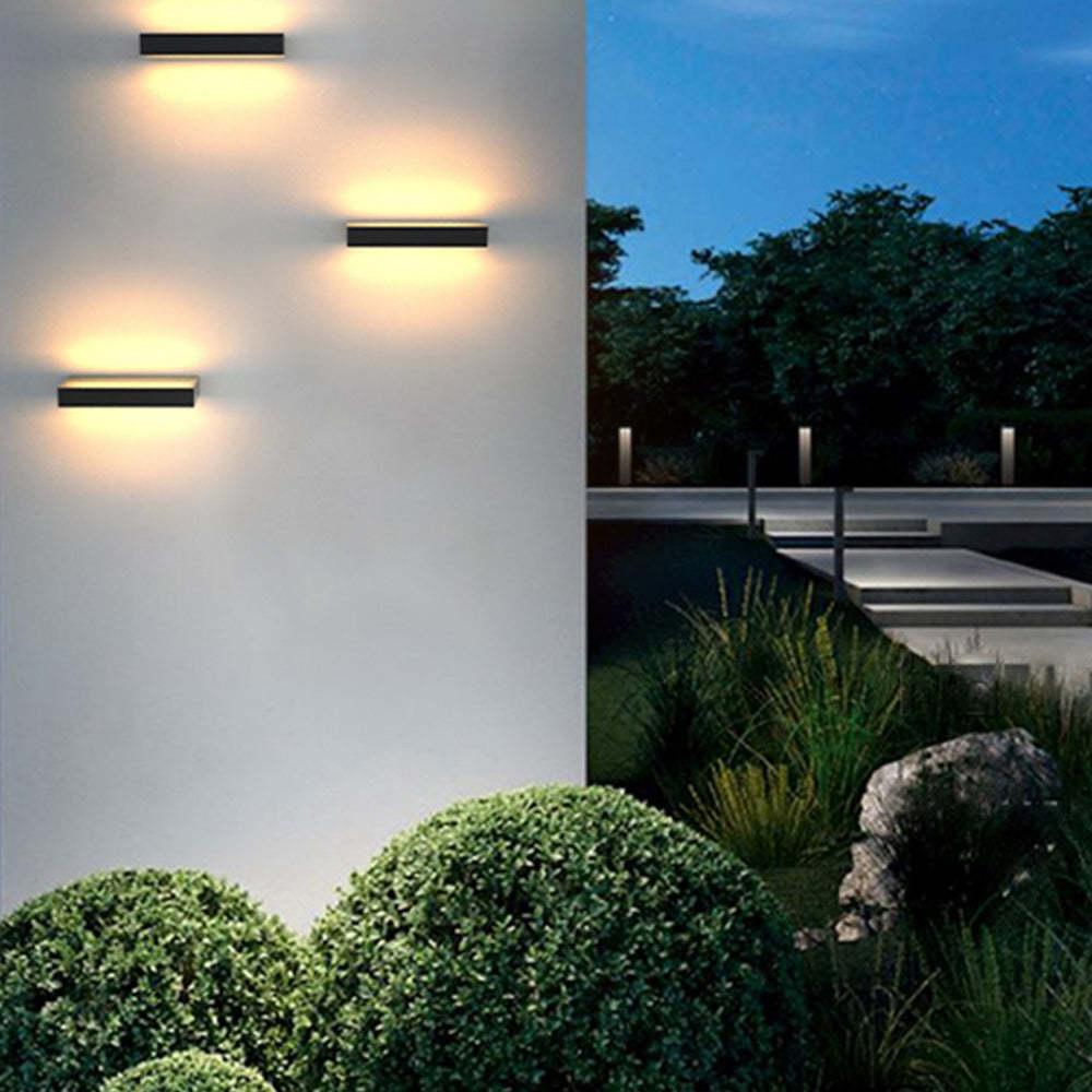 Topavik Modern Hollow Outdoor Wall Lamp, Black/White