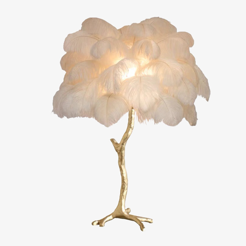 Salenor Nordic Luxury Unique Ostrich Feather Floor Lamp/Table Lamp-Relic Pieces