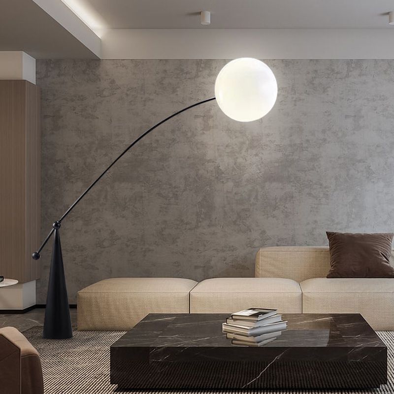 Paputat Floor Lamp Arc/Bubble Modern/Unique, Frosted Glass, White, Bedroom