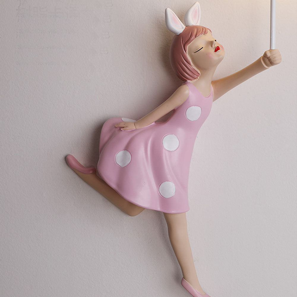 Nulitan Modern Balloon/Girl Shape Pink Wall Lamp