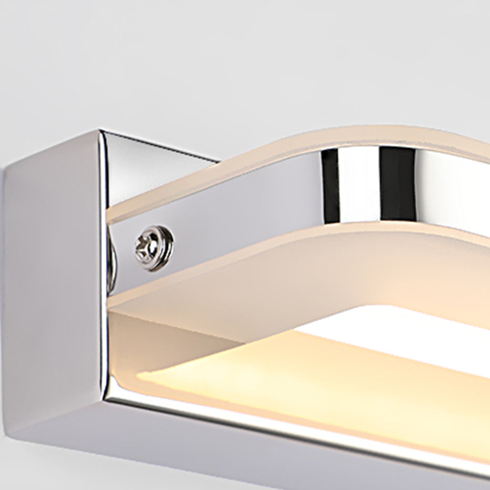 Vutemid Nordic Linear Metal Mirror Front Wall Lamp, Chrome/Black