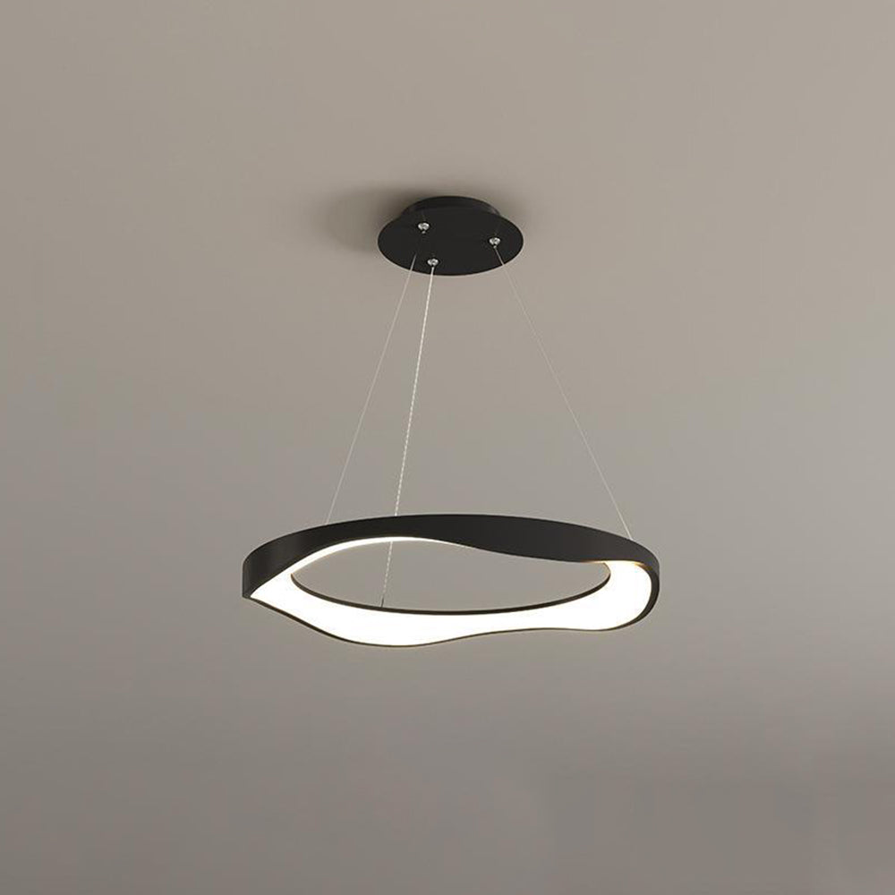 Widunom Pendant Light Rond Modern, Black/White, Dining Room
