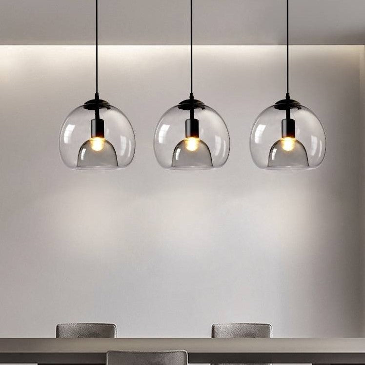 Norvia Pendant Light Globe Glass Amber/Smoky Grey-Relic Pieces