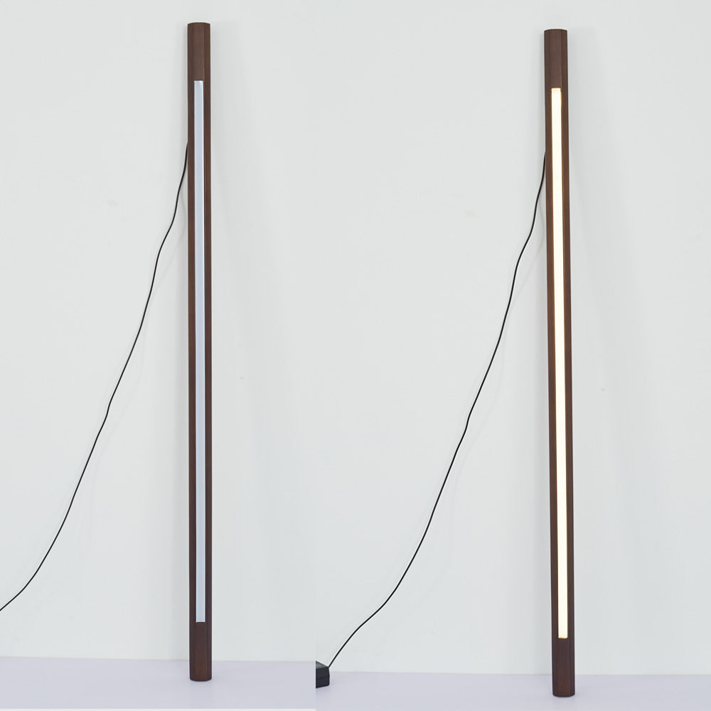 Jipelok Minimalist Linear Floor Lamp, Wood/, Living Room