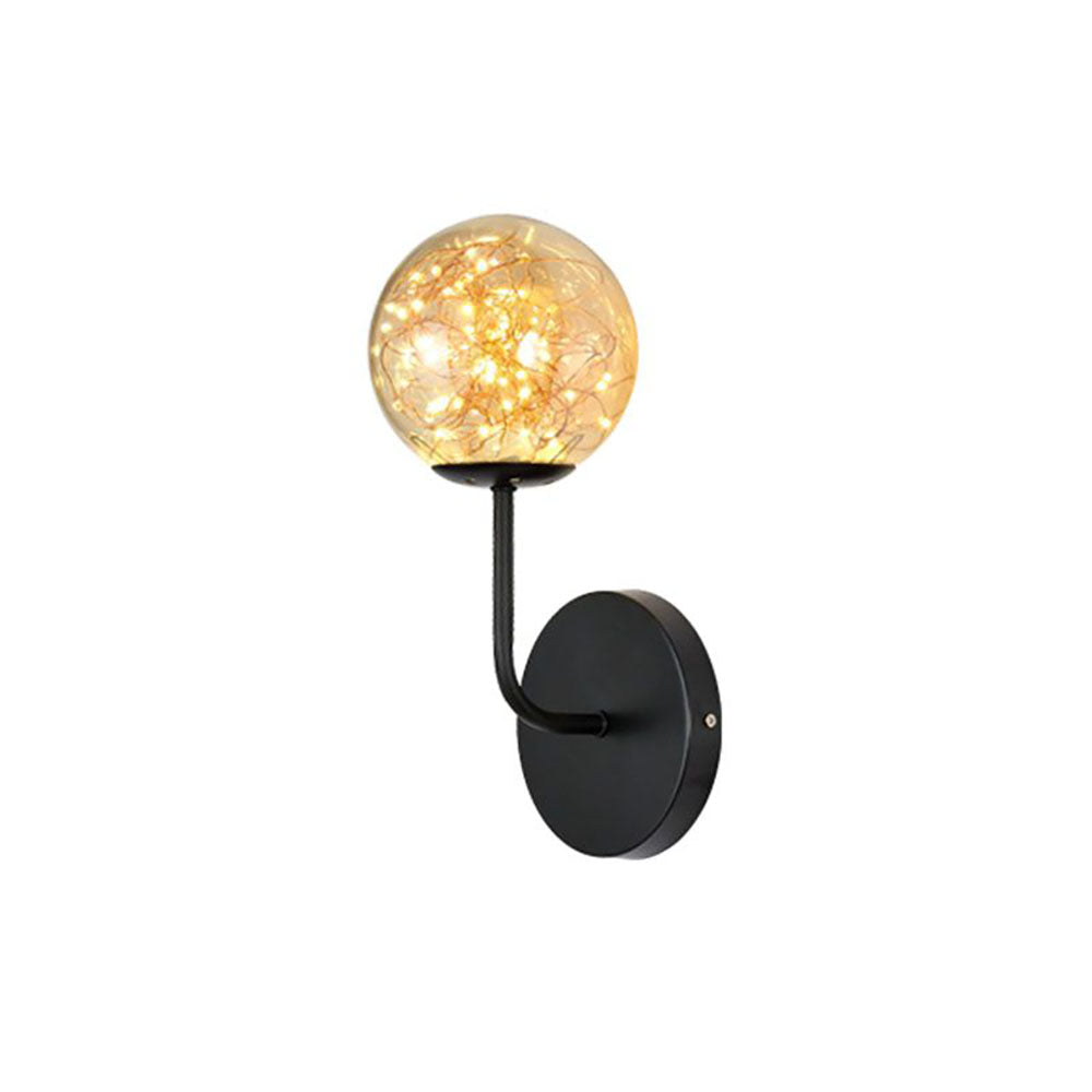Godopin Wall Lamp Starry Globe Art Deco, Black/Gold, Bedroom