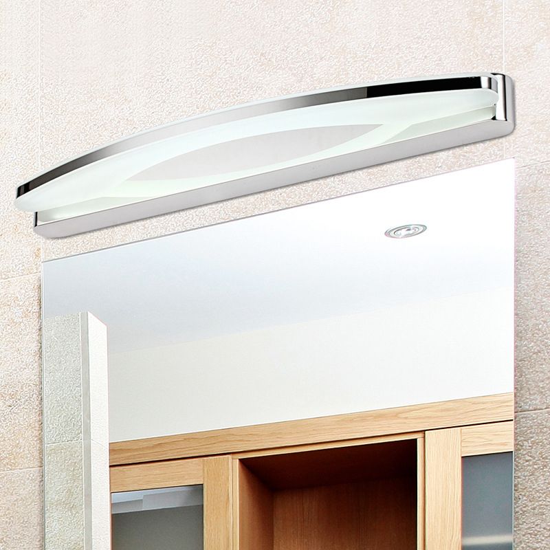 Ralosok Minimalist Oval Vanity Wall Lamp, Chrome, Bedroom/Bathroom