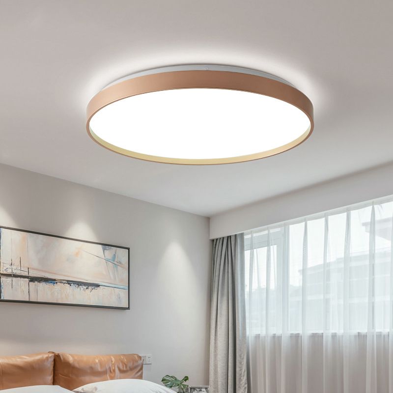 Metovok Ceiling Light Rond Flush Mount, Yellow/Blue/Green/Pink/Grey, Bedroom