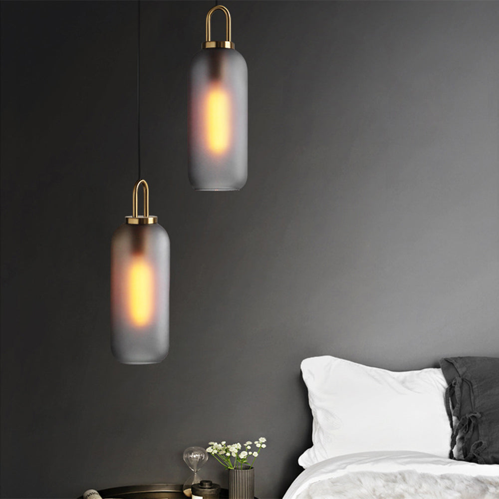 Lumusos Clear& Glass Cylinder Pendant Light, 2 Color