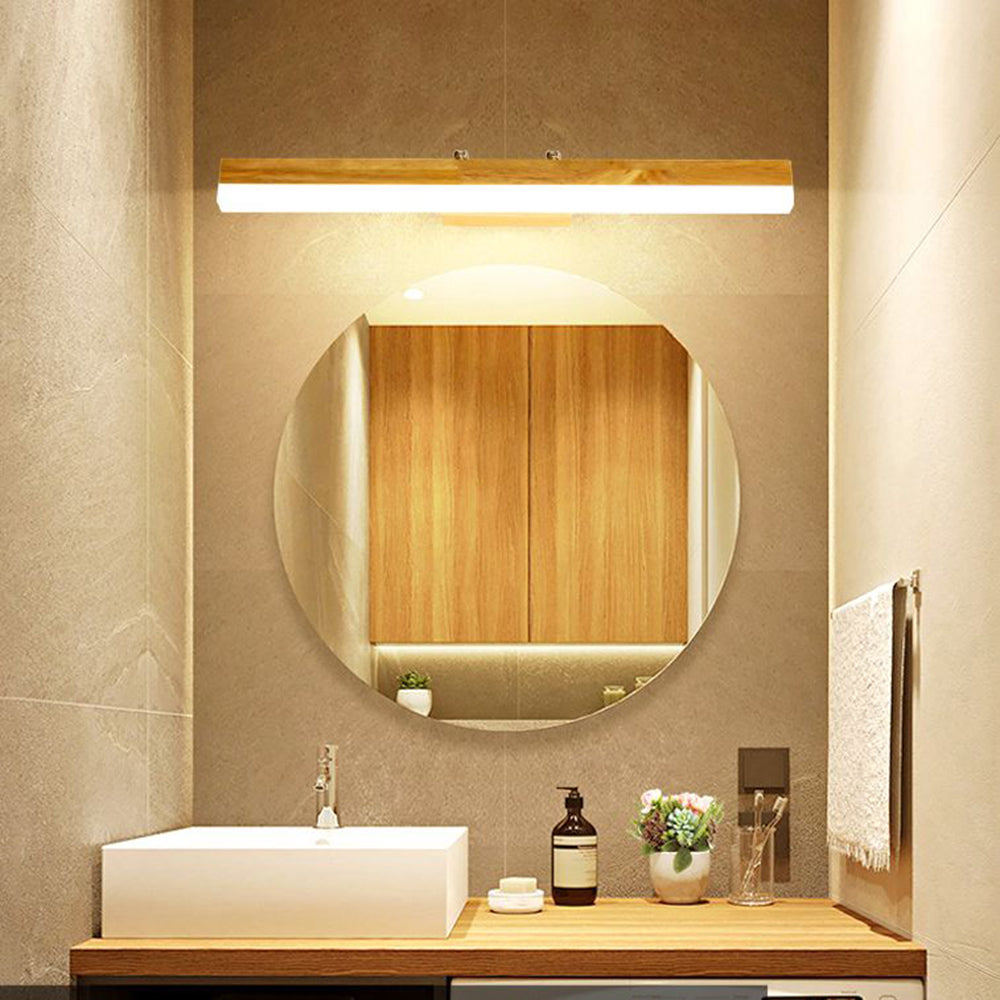 Cunodim Classic Wood Stretchable Mirror Vanity Bathroom Wall Lamp